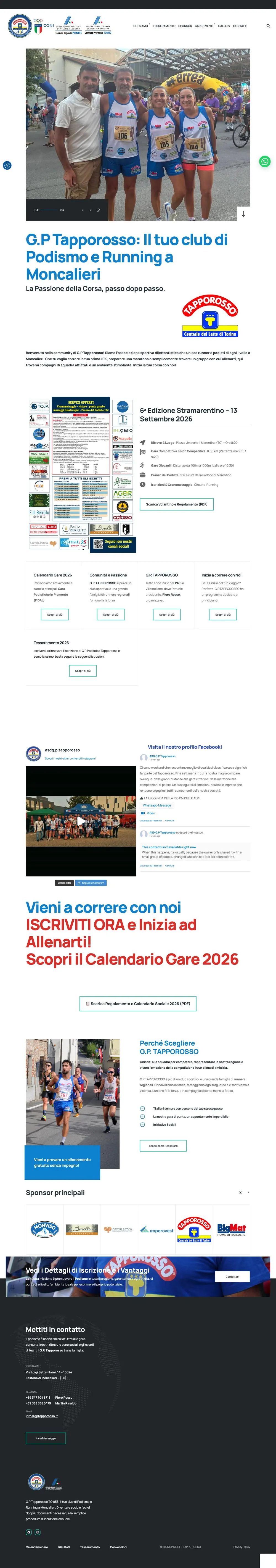 Gestione Sito Sportivo - Tappo Rosso